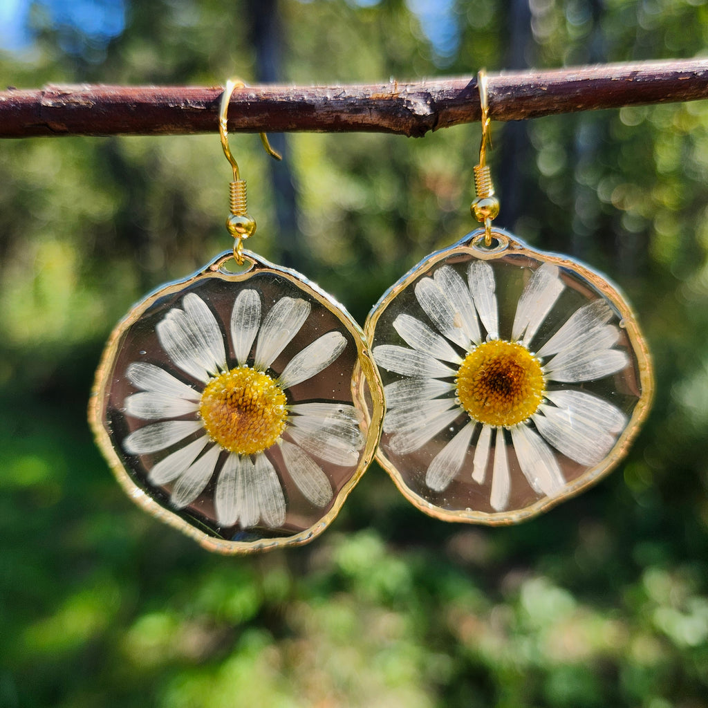 Boucles d'oreilles camomilles sauvages