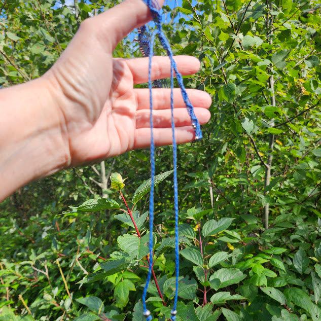 Collier ras-de-cou macramé, myosotis sylva memoriae